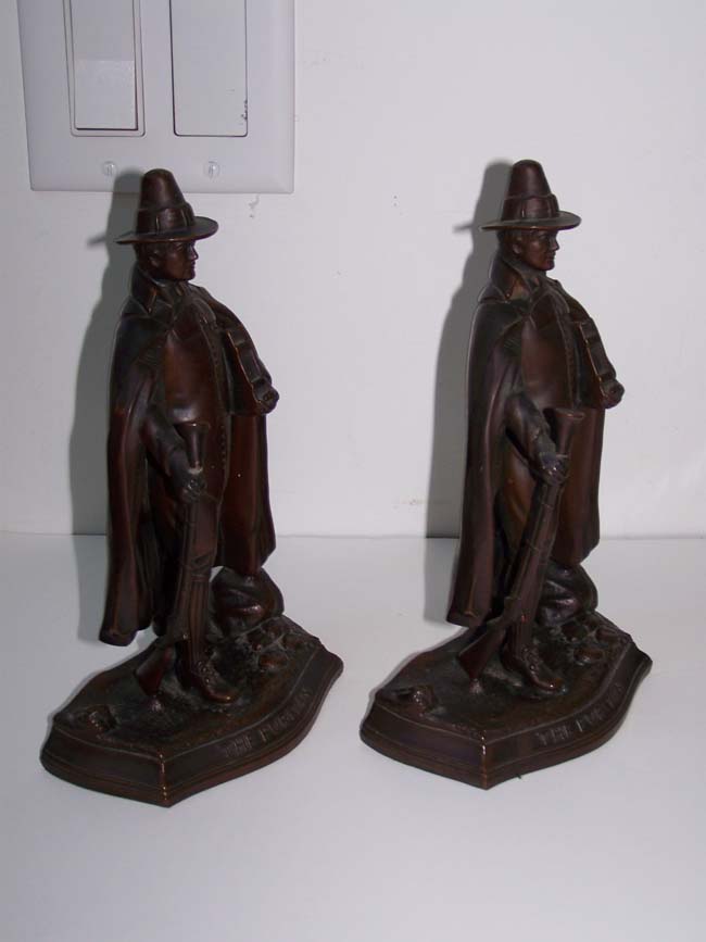 A Pair of Antique Bookends circa 1920 entitled 'THE PURITAN' originally commissioned to commemorate Deacon Samuel Chapin (1598-1675), founder of Springfield, Mass. — image 3